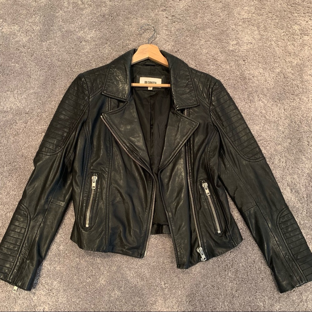 REAL Black Leather Jacket BB Dakota